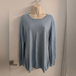 Banana Republic Extra Fine Merino Wool Sweater - Blue Women's XL Crew Neck